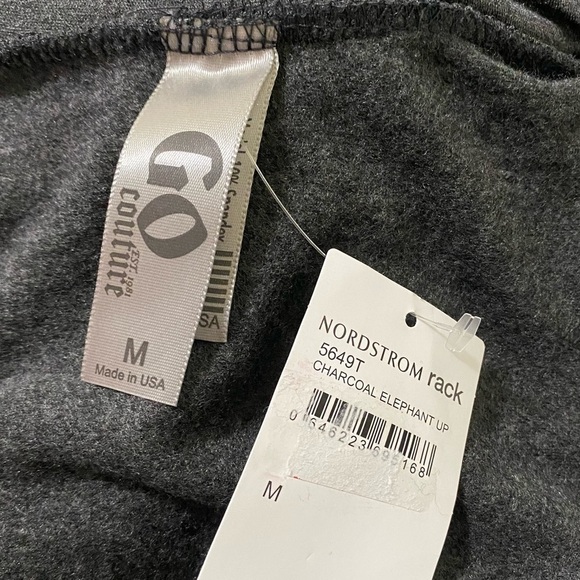 NEW GO COUTURE Turtleneck High/low Hem Tunic Sweater In Charcoal Elephant Up M - Picture 2 of 4